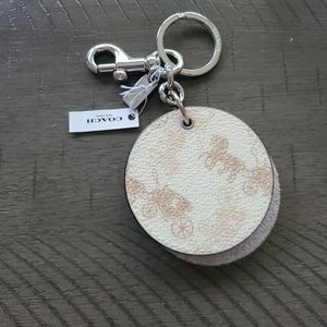 Coach carriage key chain bag charm mirror
